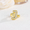 Brass Micro Pave Clear Cubic Zirconia Cuff Rings FS-WG4832E-19-1