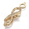 Brass Micro Pave Cubic Zirconia Lobster Claw Clasps ZIRC-M108-03A-G-2