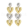 Rack Plating Brass Stud Earrings for Women EJEW-D280-05-1