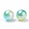 Rainbow Acrylic Imitation Pearl Beads OACR-R065-4mm-03-2