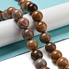 Natural Petrified Wood Round Bead Strands G-F266-08-12mm-7