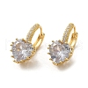 Golden Brass Micro Pave Cubic Zirconia Hoop Earrings EJEW-C073-07A-G-1