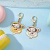 Mother's Day 2Pcs 2 Colors Coffee Cup Alloy Enamel Pendant Decorations HJEW-JM02699-1