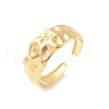 Hammered 304 Stainless Steel Cuff Rings RJEW-S626-04G-2