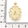Brass Micro Pave Clear Cubic Zirconia Pendants KK-N268-33G-3