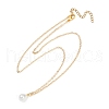 304 Stainless Steel & Plastic Pearl Teardrop Pendant Necklaces NJEW-JN05219-4