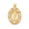 Religion Themed Rack Plating Brass Micro Pave Cubic Zirconia Pendants KK-L226-007G-20-1