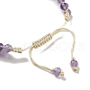 Natural Amethyst Braided Round Bead Bracelets BJEW-K251-06B-4
