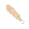 2Pcs Electroplated Natural Quartz Crystal Dyed Copper Wire Wrapped Pendants PALLOY-JF03173-02-5