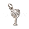 Brass Micro Pave Clear Cubic Zirconia Charms KK-P308-82P-1