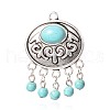 Synthetic Turquoise Big Pendants PALLOY-K215-03A-AS-1
