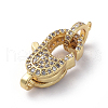 Brass Micro Pave Cubic Zirconia Lobster Claw Clasps ZIRC-G160-24G-1