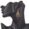 Brass Glass Beads Dangle Earrings EJEW-TA00662-2