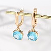 Flat Round Brass Pave Cubic Zirconia Hoop Earrings for Women EJEW-G428-22G-2