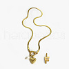 304 Stainless Steel Letter and Heart Pendant Necklaces for Women FS-WG694DF-06-1