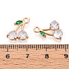 Brass Micro Pave Cubic Zirconia Pendants KK-T074-70KCG-01-3