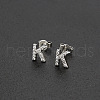 Brass Micro Pave Clear Cubic Zirconia Stud Earrings FS-WGC2F12-11-1