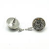 Flat Round Platinum Plated Brass Rhinestone Stud Earring Findings X-MAK-M024-02-2
