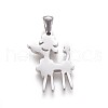 304 Stainless Steel Puppy Pendants STAS-F219-06P-2