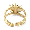 Ion Plating(IP) 304 Stainless Steel Enamel Cuff Finger Rings RJEW-L107-053G-02-3