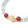 Shell Pearl Bead & Dyed Natural White Jade & Yellow Jade & Carnelian Beaded Stretch Bracelets for Women BJEW-JB11938-02-3