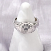 Brass Micro Pave Cubic Zirconia Adjustable Cuff Rings for Women RJEW-C129-06P-2