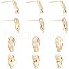 SUPERFINDINGS 12Pcs 2 Style Brass Stud Earring Findings KK-FH0004-95-1