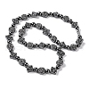 Flat Round & Round & Rhombus Synthetic Non-magnetic Hematite Beaded Necklaces NJEW-Q341-03-1