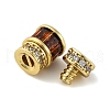 Brass Micro Pave Cubic Zirconia Screw Clasps KK-Z078-41G-2