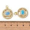 Rack Plating Brass Micro Pave Clear Cubic Zirconia Pendants KK-P268-13G-3