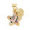 Brass Micro Pave Cubic Zirconia Charms KK-G444-02G-03-1