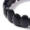 Synthetic Blue Goldstone Oval Beaded Stretch Bracelet G-E010-01T-3