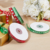 DELORIGIN 4 Rolls 4 Colors 25 Yards Christmas Theme Polyester Printed Ribbon OCOR-DR0001-09-3