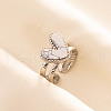 304 Stainless Steel Heart Cuff Rings QJ7925-4-1