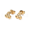 304 Stainless Steel Cherry Stud Earrings EJEW-D324-01G-3