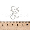 304 Stainless Steel Hollow Flower Open Cuff Rings RJEW-R018-02GP-5