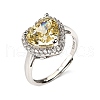 Adjustable 925 Sterling Silver Micro Pave Cubic Zirconia Cuff Rings for Women RJEW-F183-01A-02-4