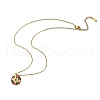 304 Stainless Steel Enamel Flat Round Necklaces for Women NJEW-Q028-01C-G-2