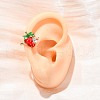 Strawberry Brass Micro Pave Clear Cubic Zirconia Cuff Earrings EJEW-U062-06B-G-1