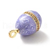 Rack Plating Brass Micro Pave Cubic Zirconia Enamel Pendants KK-M230-09G-3
