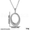 Stainless Steel Hollow Oval Pendant Necklaces for Women EJ0171-1-1