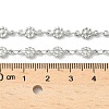 304 Stainless Steel Textured Flower Link Chain Necklaces NJEW-Z084-01P-5