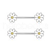 304 Stainless Steel Rhinestone Nipple Rings WGC7CE7-08-1