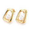 304 Stainless Steel Shell Pearl Stud Earrings EJEW-T047-03G-1