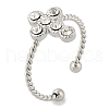 304 Stainless Steel Crystal Rhinestone Cuff Rings for Women RJEW-G338-03P-4