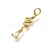 Brass Micro Pave Cubic Zirconia Pendants KK-P295-18G-2