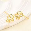 Hollow Flower 925 Sterling Silver Stud Earrings EJEW-S271-03G-3