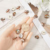 SUNNYCLUE 4 Pairs 2 Style Natural Wood Geometry Boho Stud Earrings with Steel Iron Pins EJEW-SC0001-48-3
