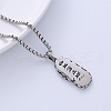 Stylish Stainless Steel Om Mani Amulet Pendant Necklaces for Men VQ2787-1