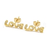 Brass Micro Pave Cubic Zirconia Ear Studs EJEW-P261-27C-G-1
